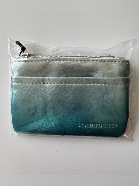 Starbucks Handbags - NWT Starbucks Iridescent Teal Ombre Card Pouch